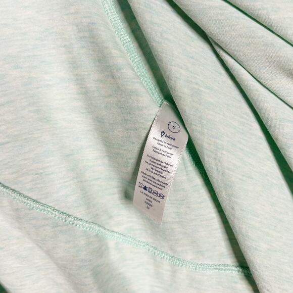 Ivivva by Lululemon Girls 6 Light Green Fours a Charm Wrap Top Pima Cotton Drape - Picture 10 of 11